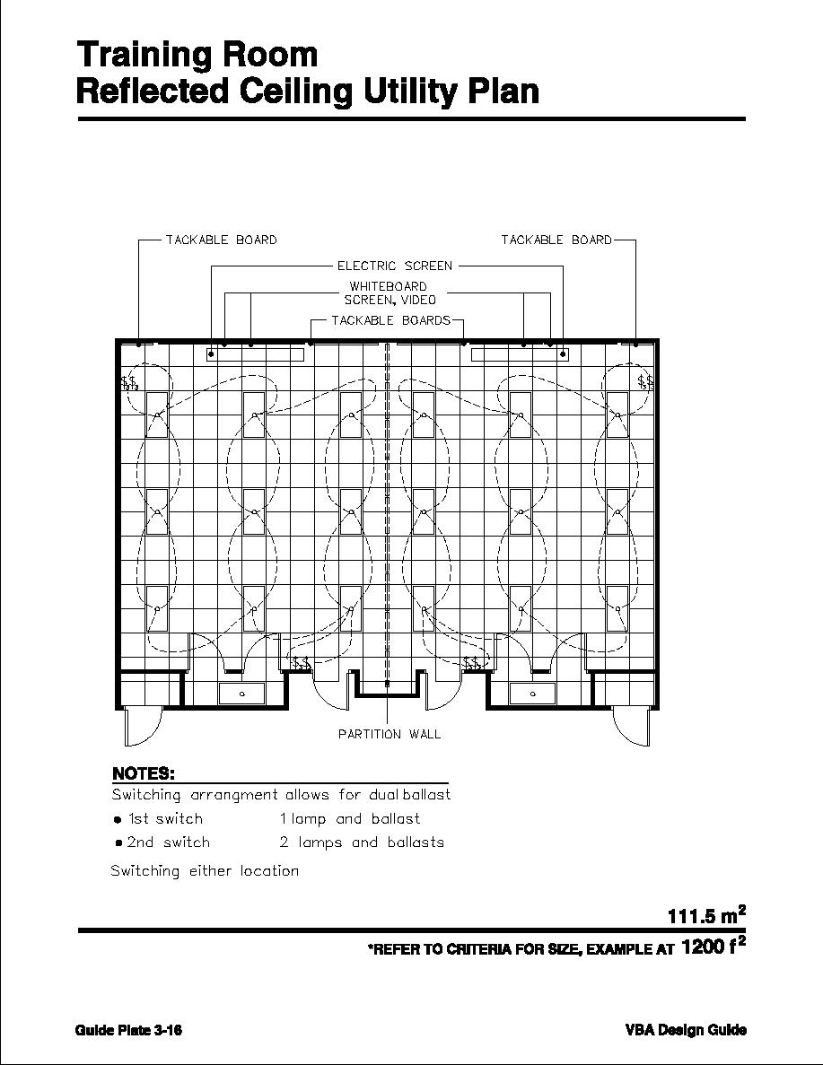 Training Room Reflected Ceiling Utility Plan